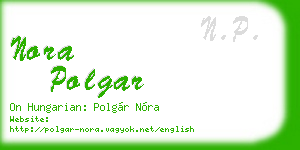 nora polgar business card